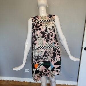 MSGM Trapeze Dress with Mixed Print, VGUC, Size 6